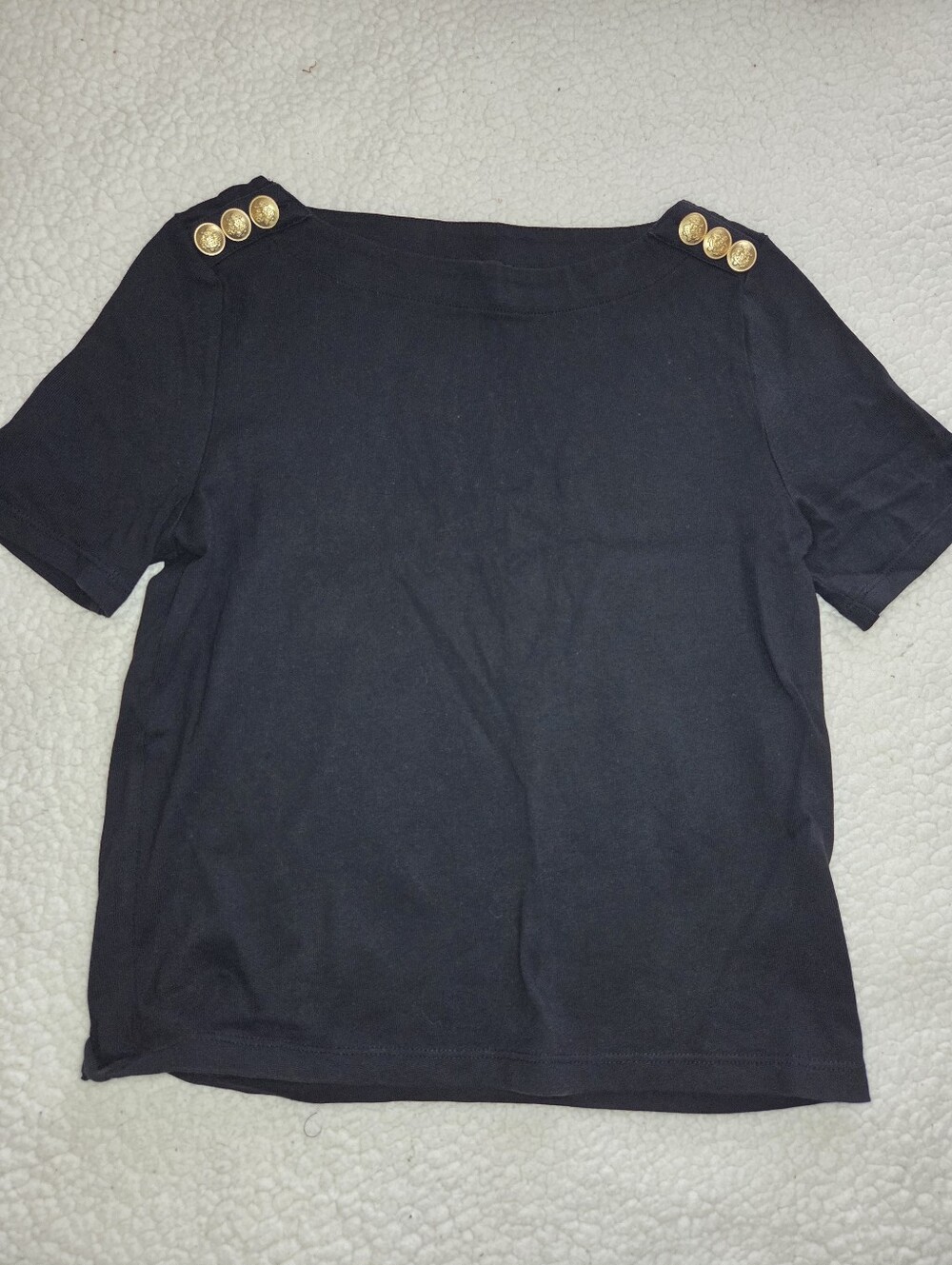 JCrew Gold Button Tee XXS